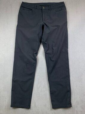 Lululemon Mens 34 Black Chino ABC Pant Classic Tapered Warpstreme M5426S 34x32